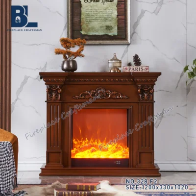Foyers électriques en gros Cheminée en bois de haute qualité Mantle White Freestand Fireplace à vendre